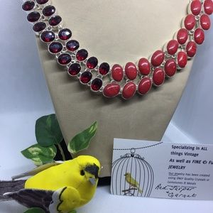 Statement GARNET & RED JASPER Gem CHOKER NECKLACE